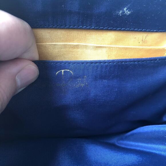 Leather Clutch and Coin Purse Navy Vintage 2 Piece - Picture 5 of 10